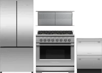4 Piece Package Includes Refrigerator, Range, Hood And Dishwasher